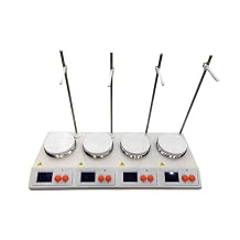 Digital Multi-Position Hot Plate Stirrer 4 Point Magnetic Stirrers with 4 Temperature Sensor Heating Plate Temperature320C Temperature Control RT+5160C Speed RangeRPM 502000