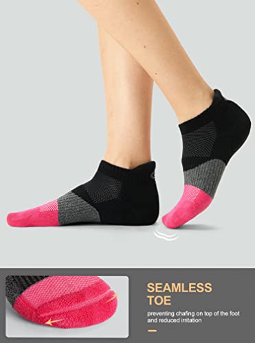 Cs Celersport 12 Pairs Ankle Running Socks Athletic Cushion Sport Low Cut Socks，Black*6+ Black Multicolor*6, Small #TOP3