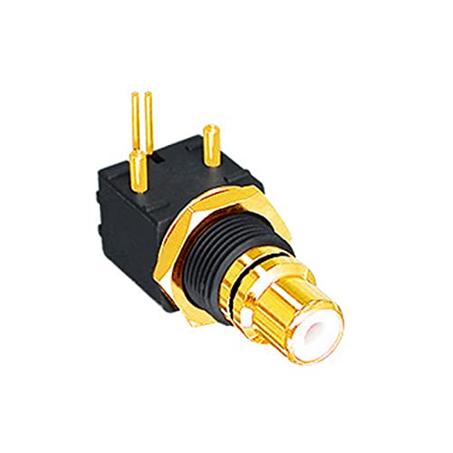 WELLDOER Terminales chapados en oro de cobre con placa de circuito impreso BNC hembra, conector coaxial digital de 90°, conector hembra BNC, coaxial digital de 90°, terminales chapados en oro de cobre