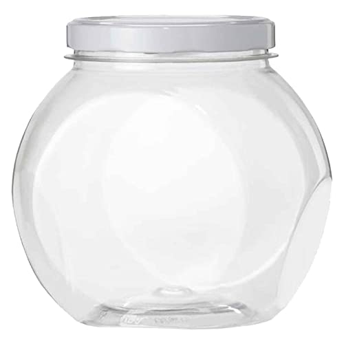 Tradineur - Tarro de plástico - Incluye tapa metálica - Ideal para la conservación de tus alimentos - Capacidad de 2,1 Litros - 16,5 x 17,3 x 13 cm