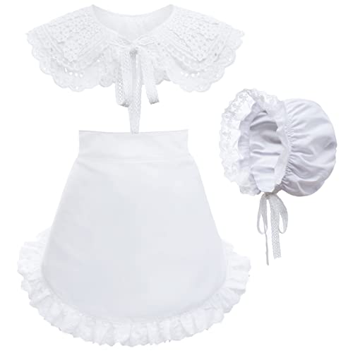 Sun Hat Mob Cap Victorian Pioneer Prairie Bonnet Colonial Headwear Shawl Wrap Stole Apron Costume style3