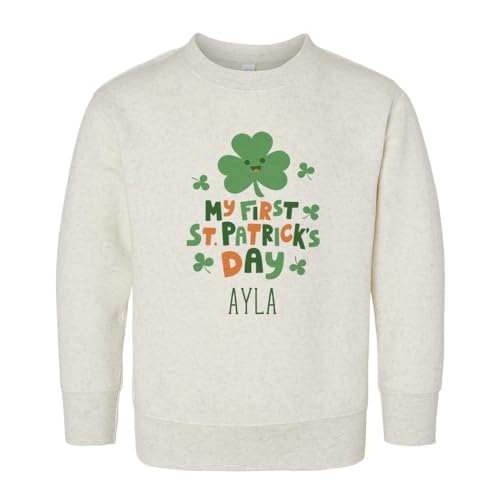 My First St. Patrick's Day Ayla Kids Sweatshirt Toddler 4T Natural Heather