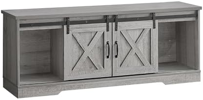 Monarch Specialties I 2747 Tv Stand, 60 Inch, Console, Media Entertainment Center, Storage Cabinet, Living Room, Bedroom, Laminate, Grey, Transitional