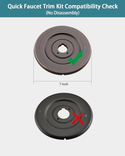 Image of Shower Faucet Trim Kit Compatible with Moen Fit Chateau Valve Only, Pull-on Push-off Design Knob Handle, Oil Rubbed Bronze