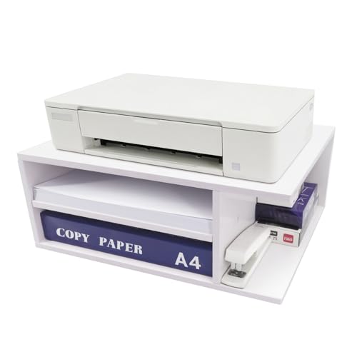 SONGWAY Printer Stand with Storage for Desk - Desktop Printer Shelf, Monitor Stand Riser, Desk Paper Storage Organizer for Home Office SONGWAY Printer Stand with Storage for Desk - Desktop Printer Shelf, Monitor Stand Riser, Desk Paper Storage Organizer for Home Office - Image 1