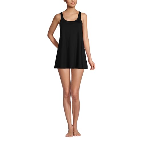Lands' End Women's Scoop Neck Mini Swim Dress One Piece Swimsuit