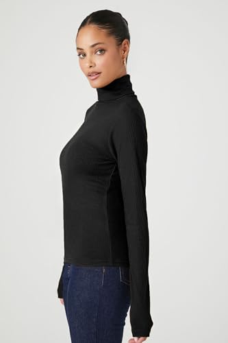 Image of Emmalise Womens Turtleneck Top Long Sleeves Fitted Ribbed Top