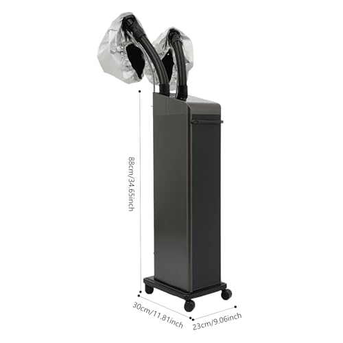 Image of Professional Nano Hair Steamer Machine, 800W Multifunctional Micro Mist Salon Processor 2 Vaporizing Caps for Hair Deep Care Repair Salon Spa Without Damage(Black)