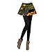 Produktbild Maleya Frauen drucken gefälschte Zwei Stücke Hosen Halloween Kürbis Taro Leggings Röcke Hosen solide Revers Faux Plüsch Mantel lose Tasche Jacke Mantel Oberbekleidung Langer Schleifengürtel