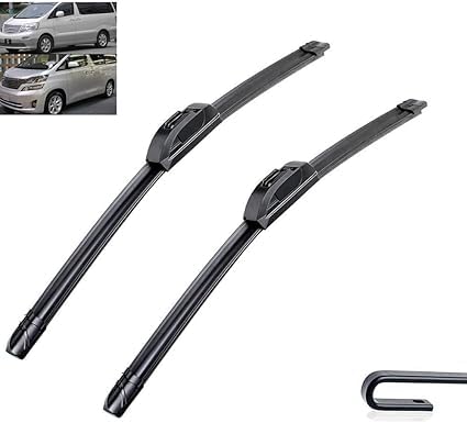michengxxx Wiper Blade Set for Toyota Alphard AH10 AH20 2002-2015, Aerodynamic All-Climate Front and Rear Windshield Replacement