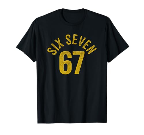 67 Meme for Men, Women & Kids Six Seven Retro Vintage Style T-Shirt