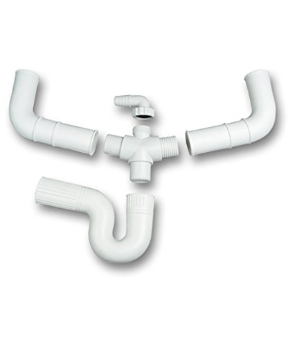 Plastisan dubbele geurafsluiter Flexibele aanvulling Toma wasmachine diameter 35 wit