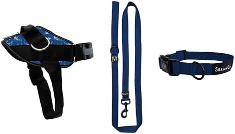 ShawnCo Essential Harness, Leash & Collar Set (White Sharks, S)