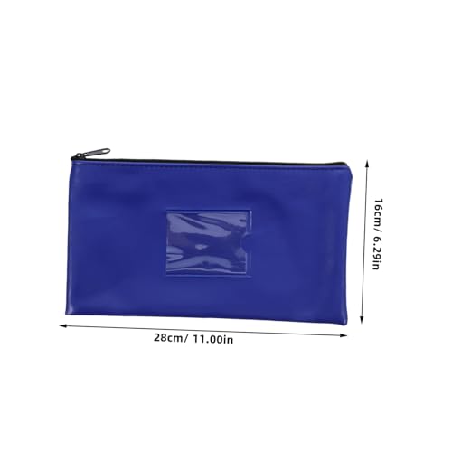 2Pcs Utility Zipper Wallet with Window for Organizing Cash Checks Coins PU Leather Money Pouch for and Documents Deposit Bag with Blank Card Holder2