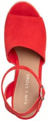 SUN STONE Womens Coral 1-1/2" Platform Cushioned Adjustable Strap Slip Resistant Fey Round Toe Platform Buckle Dress Espadrille Shoes 9.5 M - Image 2