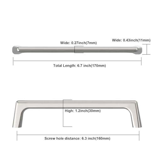 Image of Asidrama 10 Pack 6.3 Inch(160mm) Polished Chrome Cabinet Pulls Cabinet Handles Cupboard Handles Kitchen Cabinet Hardware for Cupboard Drawer Pulls