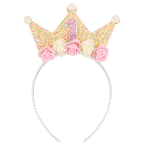Canitor First Birthday Hat Sweet One Party Decorations 1st Birthday Girl Headband Crown Tiara for 1 Year Old Girl Gifts - Main Image
