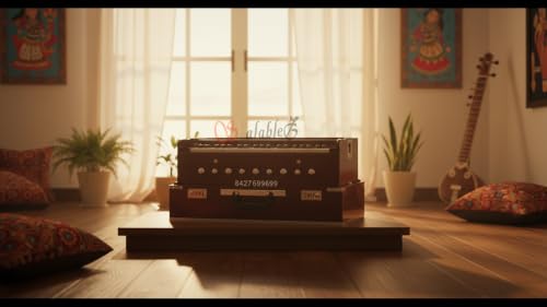 Image of Harmonium 2 Line Reed (Bass + Male) 9 Stopper 42 Keys Folding Portable Harmonium With Coupler High Sound With Free Bag Folding Portable Orignal Indian Music Art Instrument With Free Bag