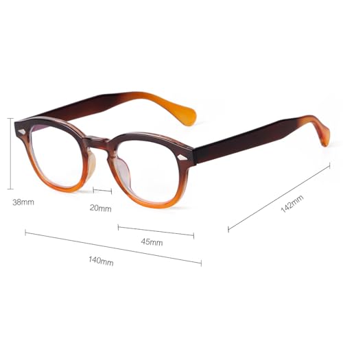Lunettes rondes plates avec rivets de style rétro et épuré - 7