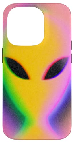 Retro Alien Aura Psychedelic Rainbow Aesthetic Cryptozoology �X�}�z�P�[�X iPhone 14 Pro �p
