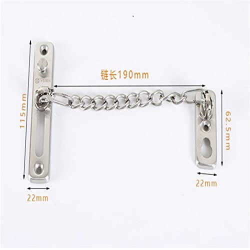 Cerradura de cadena para puerta en acero inoxidable antirrobo con soporte 6