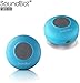 Soundbot® Waterproof Shower Speaker HD Water Resistant Bluetooth Handsfree Portable with Loud Clear Sounds 6+hrs of Playtime, Wireless Suction Cup Small Durable for Outdoors Travel Home SB510 (Blue)