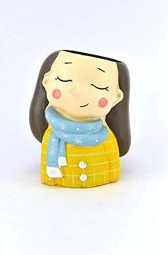 Image of Cute Beautiful Girl Succulent Planter Pots Resin Creative Flowerpot Plant Pots Planter Container for Home Garden Office Desktop Decoration (Dream Girl)