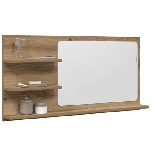 Miroir de salle de bain avec étagères chêne Artisan 90x45cm - 4