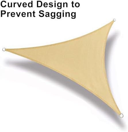 LOVE STORY 12' x 12' x 12' Triangle Sun Shade Sail Canopy UV Block Sunshade for Outdoor Patio Garden Backyard, Sand (We Make Custom Size) — view 5