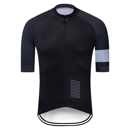 Maillot de ciclismo para hombre de verano, camiseta de ciclismo de manga corta, elástica, ropa de ciclismo para exteriores, MTB de carretera, maillot con cremallera, transpirable, ropa de corte jersey