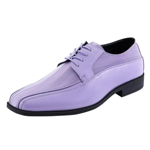 Image of Viotti 179, Casual Dress Oxford Shoes for Men, Satin Striped Lace-Ups, Men's Business Casual Leather & Satin Shoe, for All Formal Occasions