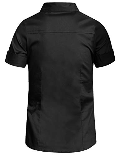 J. LOVNY Girl's Basic Casual Long Sleeve Roll Up Button Down Blouse Shirts3