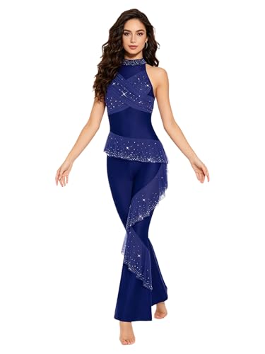 Rompers de danza para mujer body de una pieza con vuelo y monos para bailar salsa