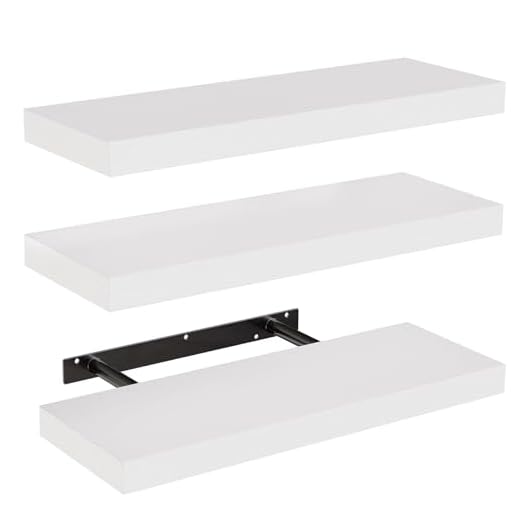 STOREMIC Wandregal, Weiß Regale für die Wand 3er-Set Regalbrett, Moderne dekorative Schweberegal mit Länge von 40 cm für Schlafzimmer, Küche, Büro, Wohnzimmer usw