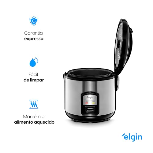 Panela de Arroz Elétrica Gran Rizzo 700W Elgin Antiaderente 10 Xícaras 110V com acessórios