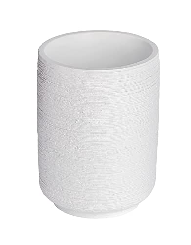 WENKO Gobelet Goa Neo Blanc - Porte-Brosse à Dents pour la Brosse à Dents et Le Dentifrice, Polyrésine, 7 x 10 x 7 cm, Blanc