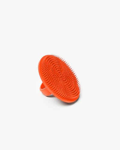 Image of Boie USA Face Scrubber - Handheld Facial Tool - Softer Than Silicone Face Brush, Hypoallergenic, Gentle Exfoliation for Sensitive Skin. BPA- & Latex-Free, Made in The USA & Easy to Clean (Orange)