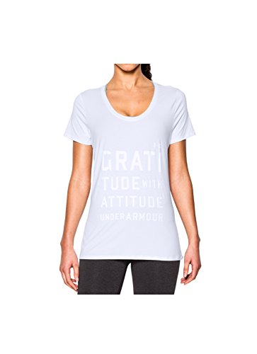T-shirt Under Armour Studio blanc et argent au design premium et finitions soignées