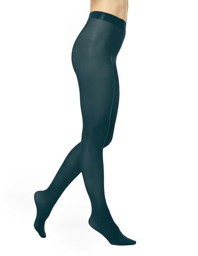 HUE womens Opaque Tights, Deep Teal, 1