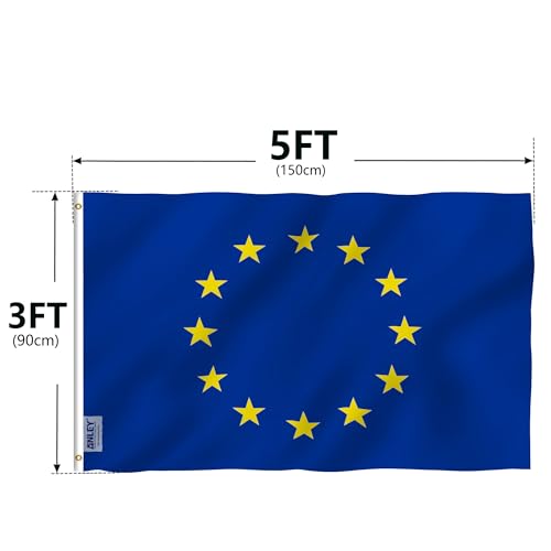 ANLEY Fly Breeze 3x5 Foot European Union Flag - Vivid Color and UV Fade Resistant - Canvas Header and Double Stitched - EU Flags Polyester with Brass Grommets 3 X 5 Ft