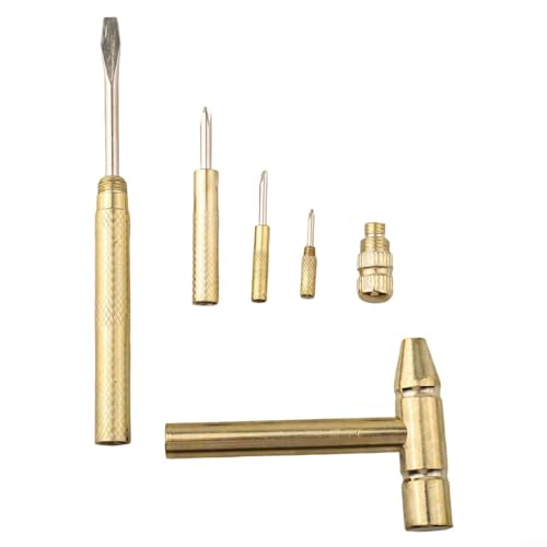 Mini martello multifunzionale in ottone facilmente portatile con punte per cacciavite integrate