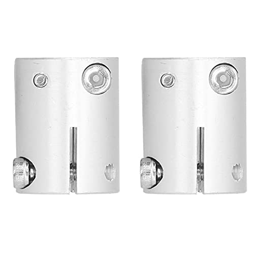 2Pcs Shaft Couplers, 6mm to 6mm Bore Couplings Metal Parts Aluminum Alloy High Load 6007-1006-1006