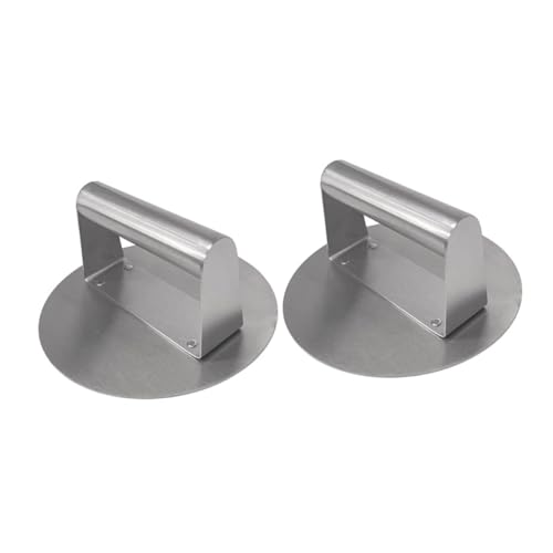 Happyyami 2pcs Stainless Steel Burger Press Round Meat Smasher Tool for Grilling Durable BBQ Burger Mold Easy to and Cooking Bacon Griddle