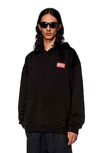 Diesel_S-NLABEL-HOOD-L1 FEL_SWEATSHIRT_Schwarz_XL