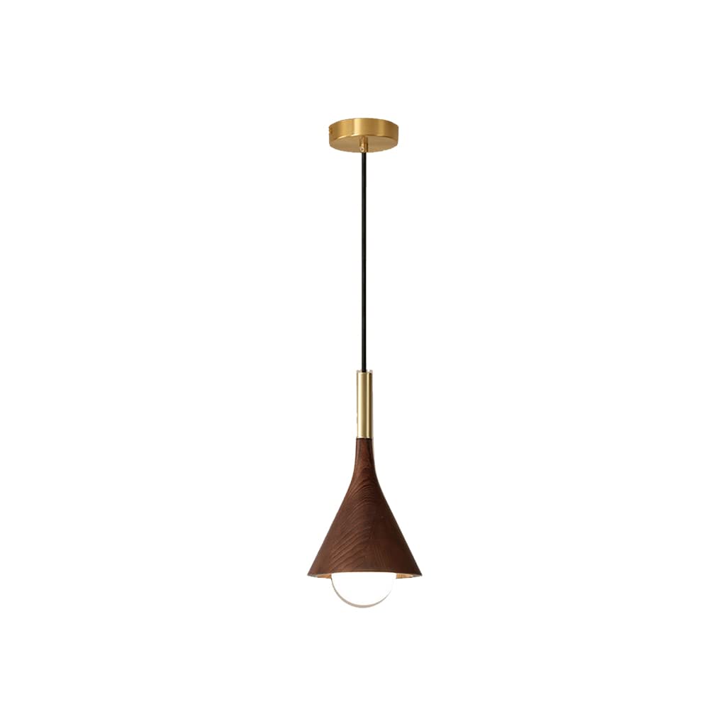 Lustre en bois massif et cuivre rétro pour une chambre élégante