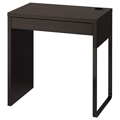 Bureau MICKE noir-marron : la solution gain de place pour studio et chambre - 2