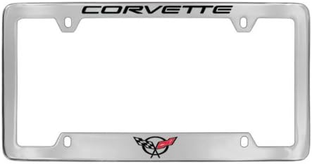 Chevrolet Corvette C5 - Marco de matrícula grabado con parte inferior de metal cromado
