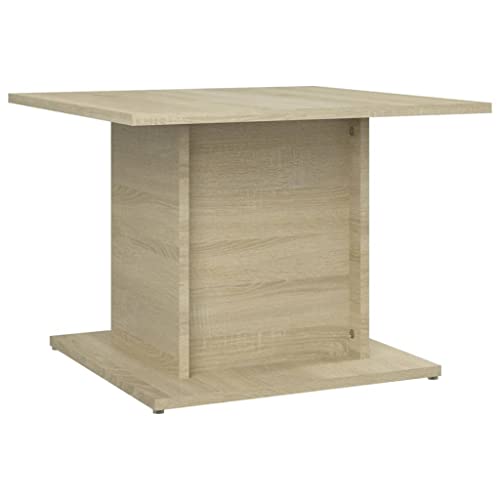QJBSAVVA Table basse carrée en chêne Sonoma - 55,5 x 55,5 x 40 cm - Table de salon moderne en bois - Table d'appoint stable pour salon et bureau - Facile...