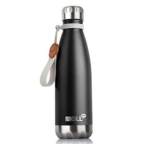Image of 17 oz Cola Shape Vacuum Insulated Stainless Steel Water Bottle, Black