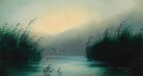Affiche Toile Mouette dans les roseaux de Karl Wilhelm Diefenbach Art Portrait 60x90cm